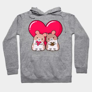 kawaii style, lovers mice, Valentine's day, cute kawaii mice. Hoodie